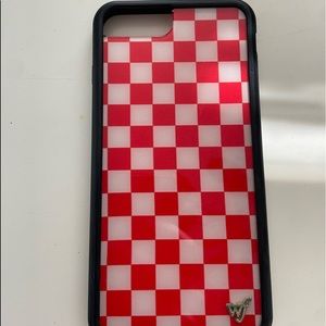 red and white checkered wildflower case